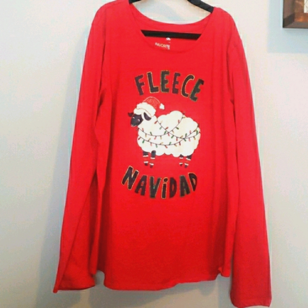 Holiday sheep long sleeve shirt, 14 PLUS